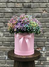 Цветочная композиция из Гипсофила и Розы в шляпной коробке #REPLACE_PRED# Восходе Республики Крым