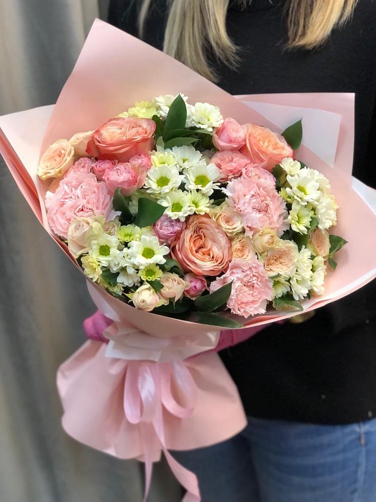 Букет цветов из: Гвоздики, Розы и Хризантемы в Восходе Республики Крым