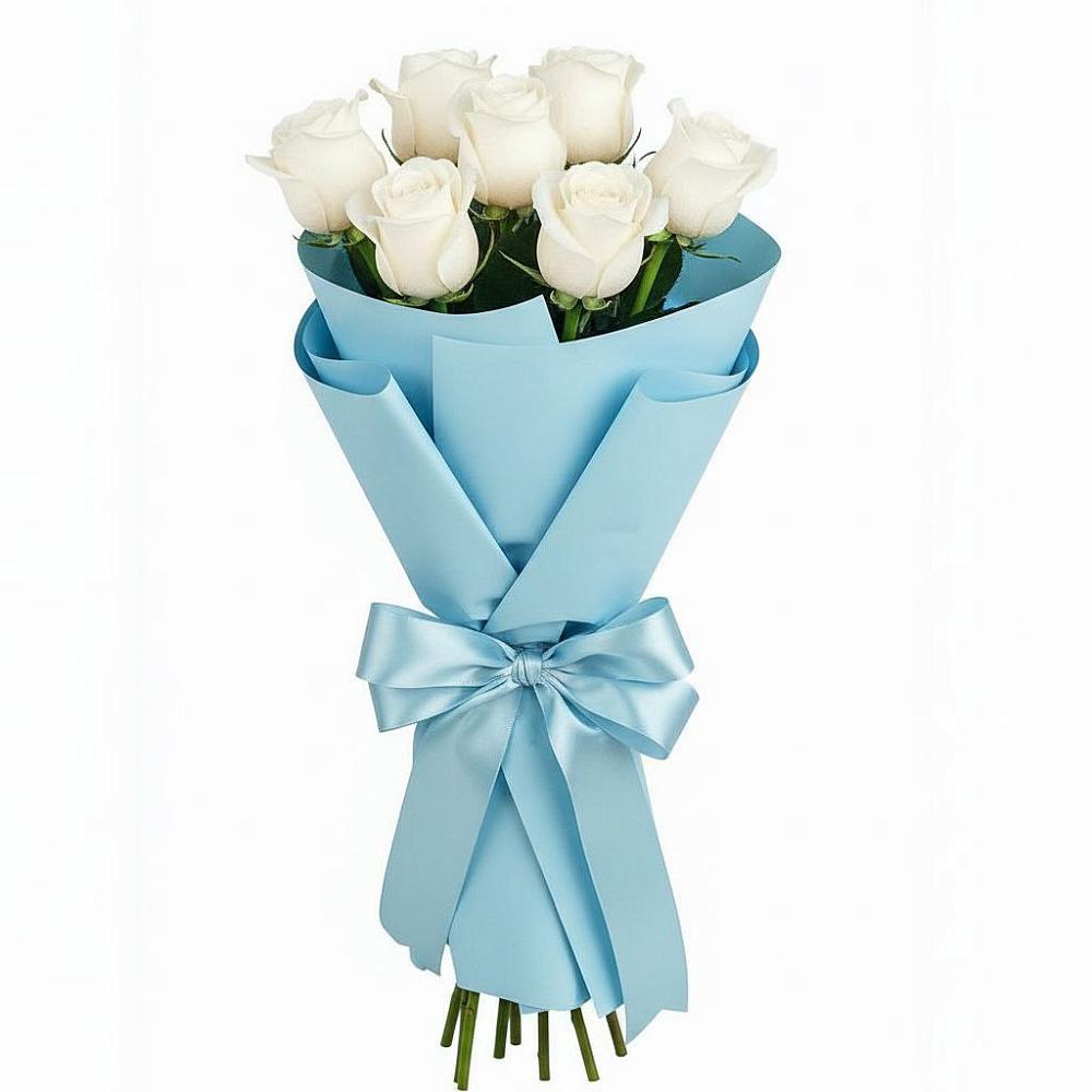 Букет 7 белых роз Проуд в Восходе Республики Крым