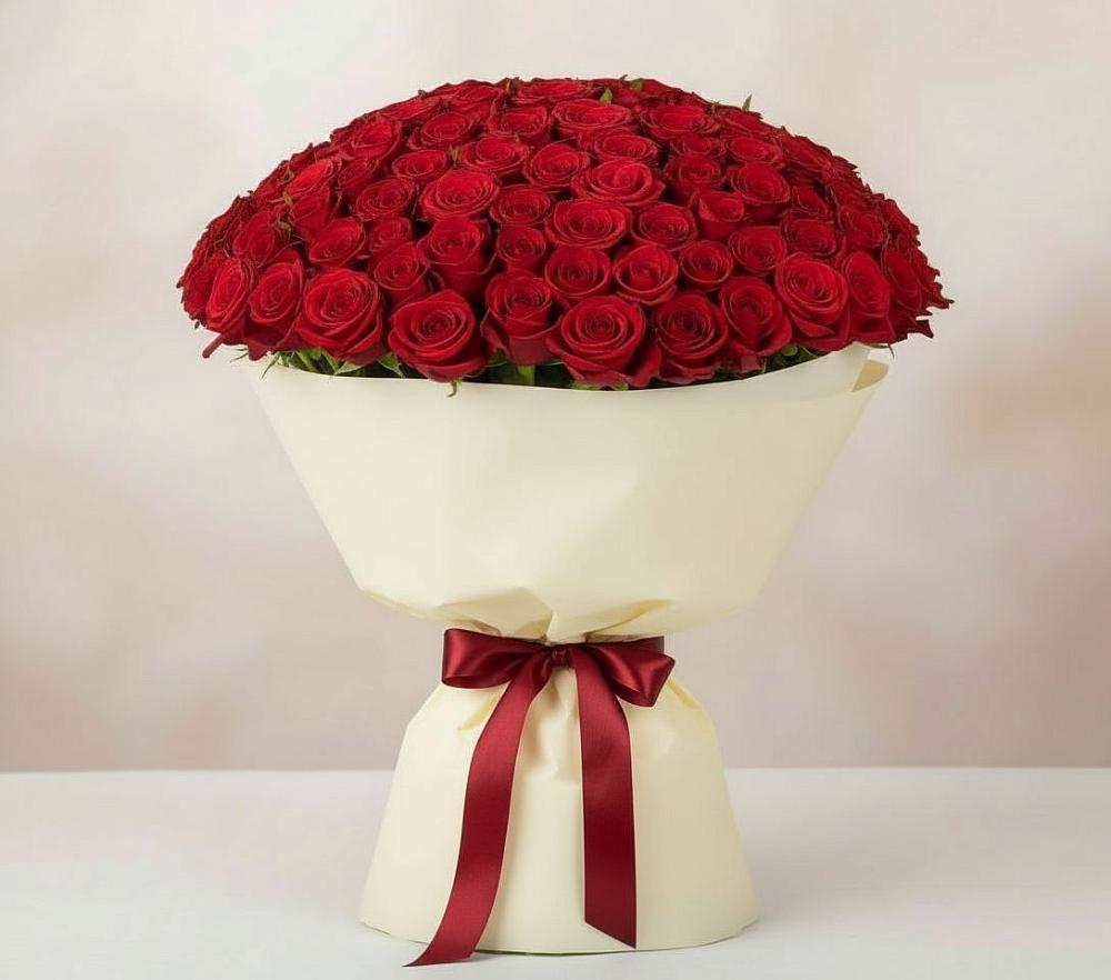 Букет 101 Красная роза Милано в Восходе Республики Крым