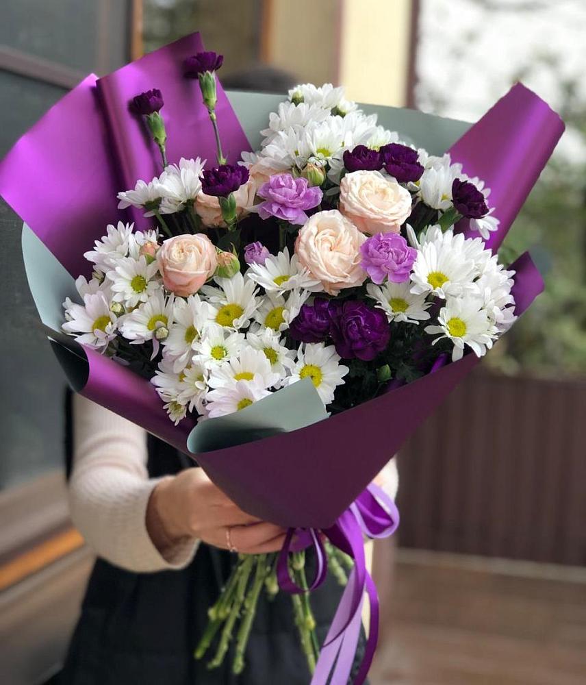 Букет цветов из: Хризантемы, Гвоздики и Розы в Восходе Республики Крым