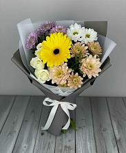 Букет цветов из:  Розы, Герберы и Хризантемы в Восходе Республики Крым
