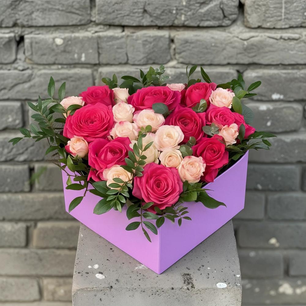 Цветочная композиция из Розы в коробке в Восходе Республики Крым