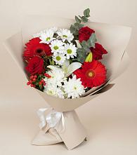 Букет цветов из:  Розы, Хризантемы, Герберы и Лилии #REPLACE_PRED# Восходе Республики Крым