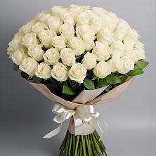 Букет 101 беля роза Белоснежка в Восходе Республики Крым