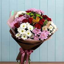 Букет цветов из:  Розы, Хризантемы и Альстромерии в Восходе Республики Крым