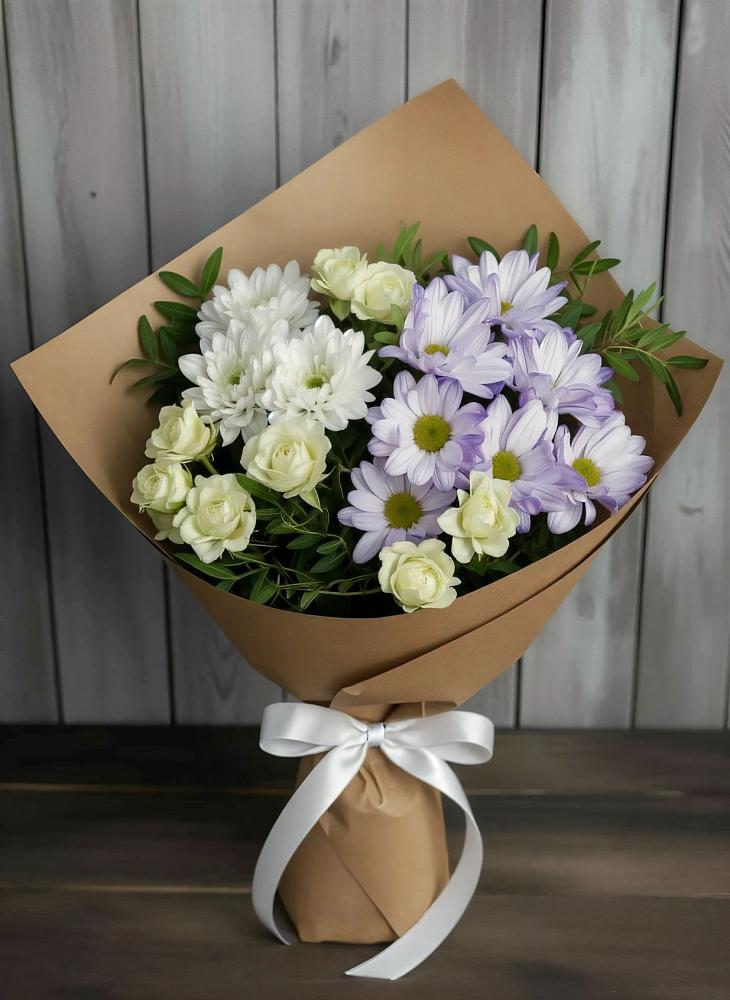 Букет цветов из: Хризантемы и Розы в Восходе Республики Крым